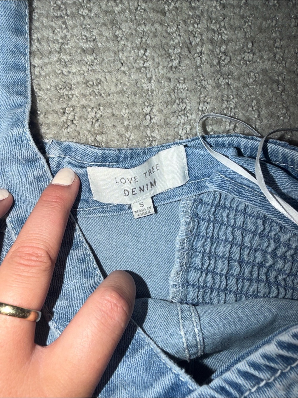 Love Tree Denim Light Wash Halter Top